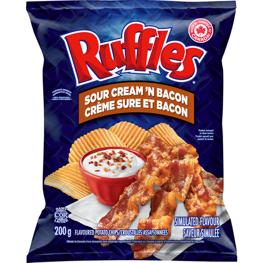 Sour Cream 'n Bacon Flavoured Potato Chips - Ruffles